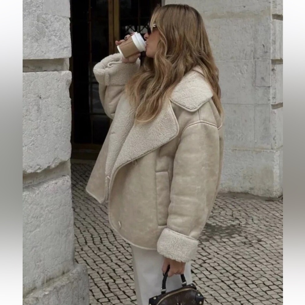 ZARA — FAUX SHEARLING JACKET